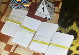 Photo of the paper cut-outs used to replace the money.