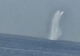 What caused the impressive jet of water seen off the Costa del Sol?