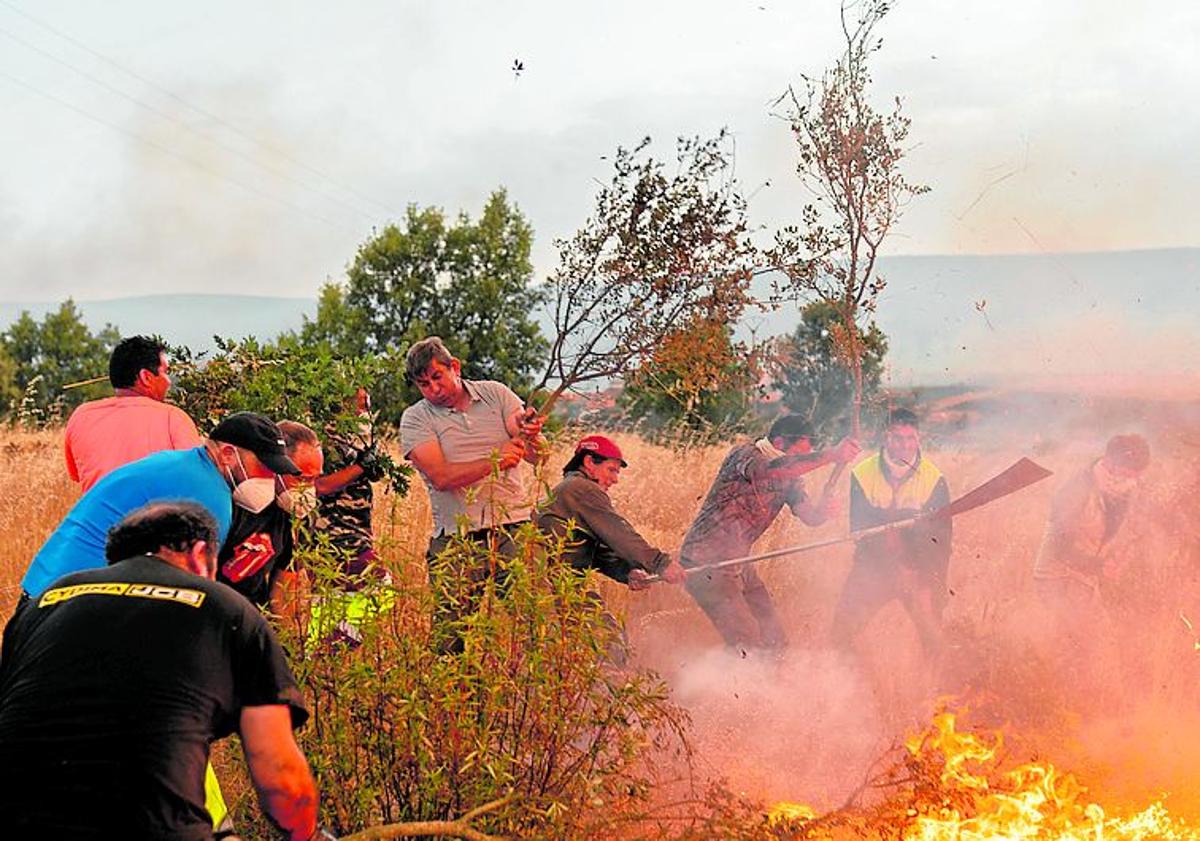 Imagen principal - Fires in Zamora province and near Tarifa .