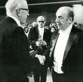 Chilean poet Pablo Neruda receiving the Nobel Peace Prize.